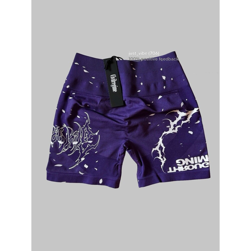 Civil Regime Blowout Kelly Seamless Shorts Bright Purple Women’s Size Small NWT